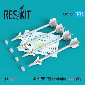 AIM-9P サイドワインダーミサイル w/リムーブ・ビフォア・フライトカバー (4個入り) (プラモデル)