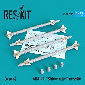 AIM-9X サイドワインダーミサイル w/リムーブ・ビフォア・フライトカバー (4個入り) (プラモデル)