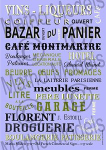 Diorama Material Old French Commercial Signs (Plastic model)