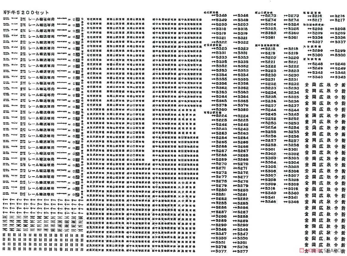 チキ5200用デカール (最大15両分入り) (鉄道模型) その他の画像1