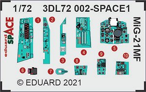 MiG-21MF 「スペース」 内装3Dデカール w/エッチングパーツセット (エデュアルド用) (プラモデル)