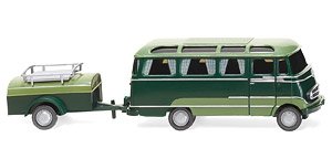 (HO) メルセデス・ベンツ O 319 パノラマバス トレーラー付 ダークグリーン (鉄道模型)