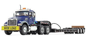 Mack Granite MP and Talbert Tri-Axle Lowboy Blue/Black (Diecast Car)