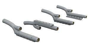 Bf110G-4 Exhaust Stacks (for Eduard) (Plastic model)