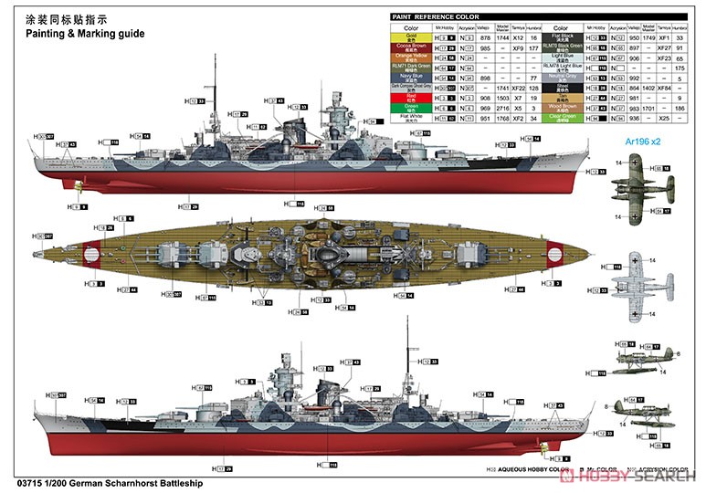 German Battleship Scharnhorst (Plastic model) 塗装1 Modal