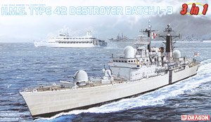 イギリス海軍 H.M.S. 42型駆逐艦 バッチ1・2・3 (3in1) (プラモデル)