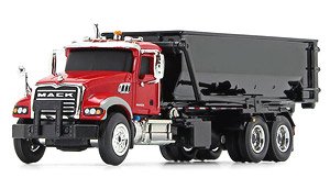 Mack Granite with Tub-Style Roll-Off Container Red/Black (Diecast Car)