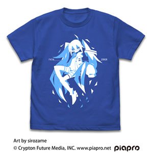 Hatsune Miku T-Shirt Sirozame Ver. Royal Blue S (Anime Toy)