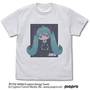 Hatsune Miku T-Shirt Saepy Ver. White M (Anime Toy)