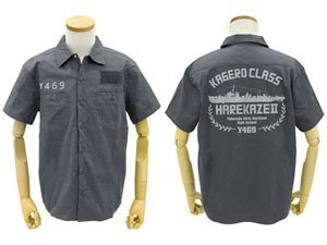 High School Fleet the Movie Harekaze II Wappen Base Work Shirt Gray XL (Anime Toy)
