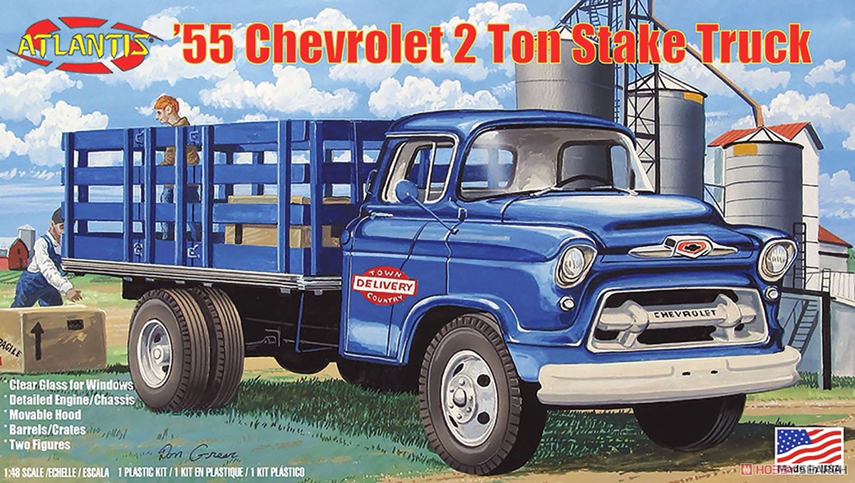 1955 Chevrolet 2 ton Stake Truck (Old Revell) (Model Car) Package1