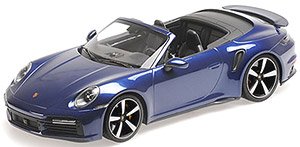 Porsche 911 (992) Turbo S Cabriolet 2020 Blue Metallic (Diecast Car)