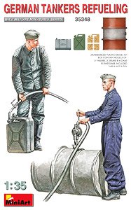 ドイツ兵 燃料補給中2体入 (ドラム缶2個＋石油缶4個付) (プラモデル)