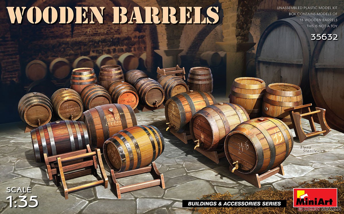 Wooden Barrels (18 Pieces) (Plastic model) Package1