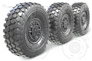 KamAZ-63968 Typhoon-K Sagged Wheel Set (6 Pieces)(for Zvezda/Takom) (Plastic model)