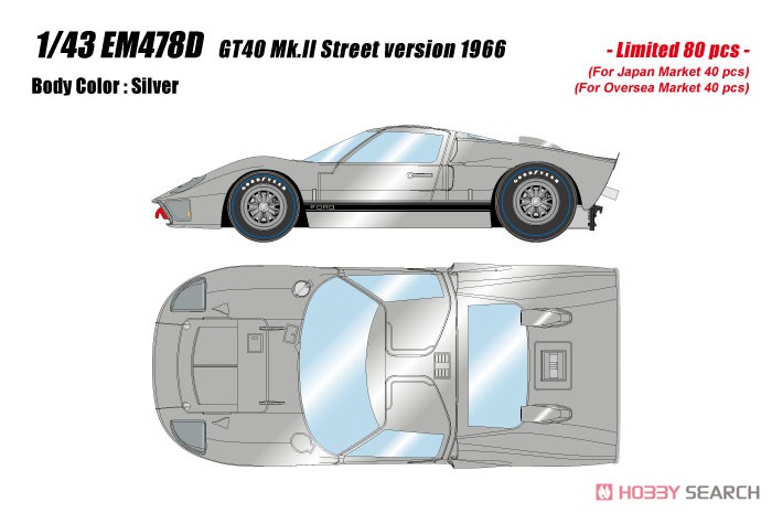 GT40 Mk.II Street ver.1966 Silver (Diecast Car) Other picture1