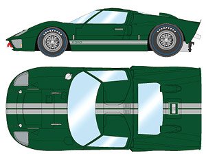 GT40 Mk.II Street ver.1966 Dark Green / Silver Stripe (Diecast Car)
