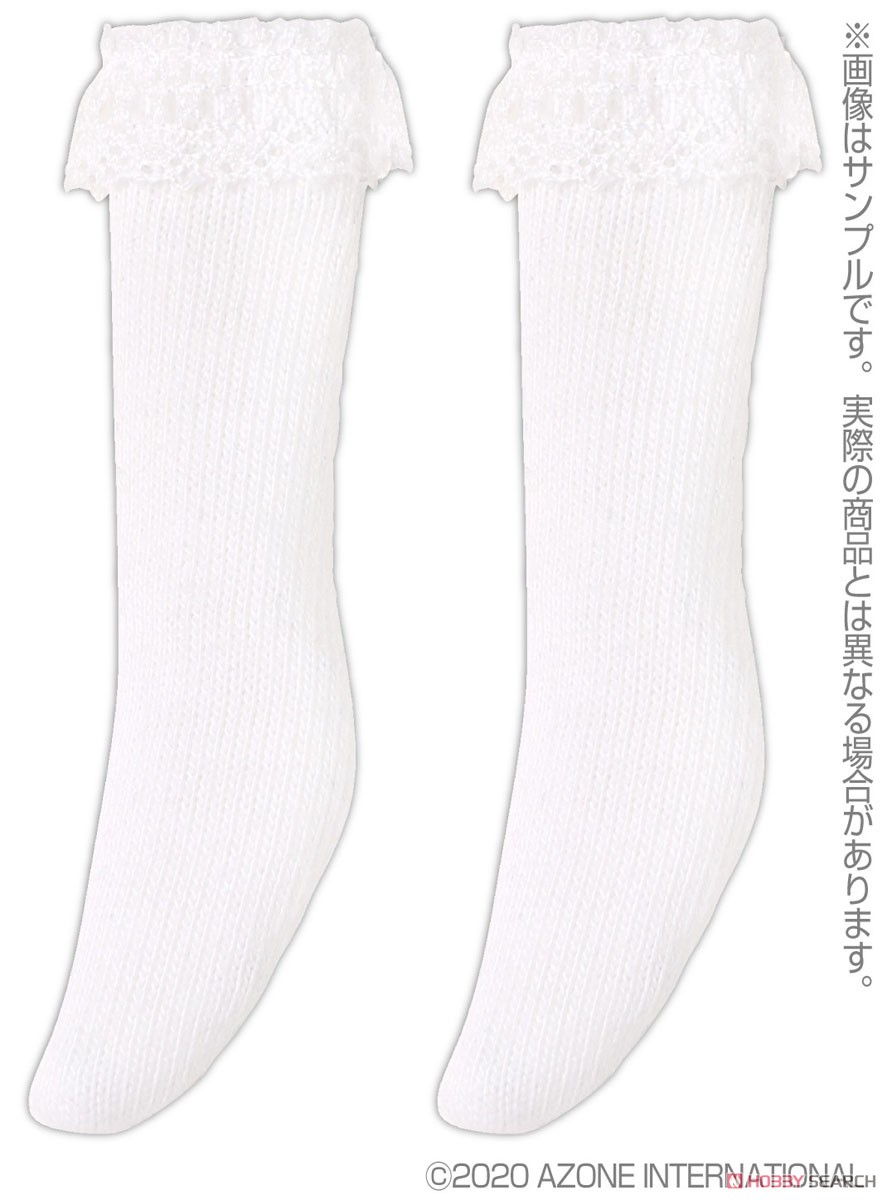 Picco D (for Small Foot) Lace Knit Socks (White) (Fashion Doll) Item picture1