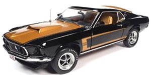 1969 Ford Mustang Boss 429 Fastback Black / Gold (Diecast Car)