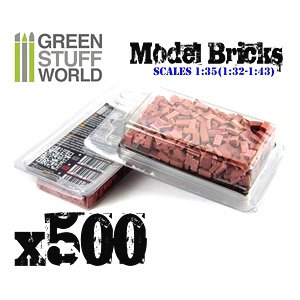 1/35 ジオラマ素材 模型用レンガセット 赤 500個パック (プラモデル)