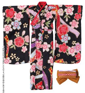 Picco M Kimono Set -Sakurauta- (Black) (Fashion Doll)