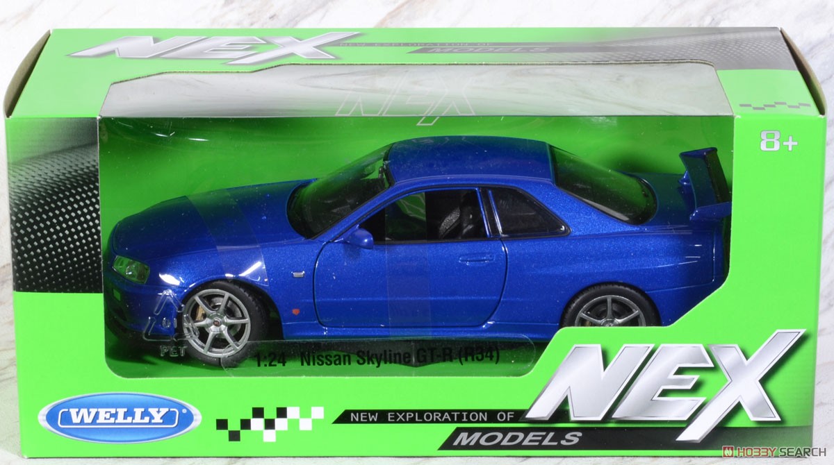 ニッサン スカイライン GT-R (R34) メタリックブルー (ミニカー) パッケージ1