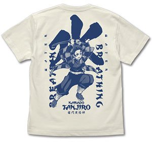 鬼滅の刃 無限列車編 水の呼吸 竈門炭治郎 Tシャツ VANILLA WHITE M (キャラクターグッズ)