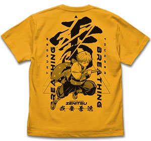 Demon Slayer: Kimetsu no Yaiba the Movie: Mugen Train Thunder Breathing Zenitsu Agatsuma T-Shirt Gold M (Anime Toy)