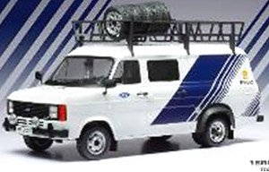 フォード トランジット MK II ラリーアシスタントカー `FORD` ルーフラック&タイヤアクセサリー (ミニカー)