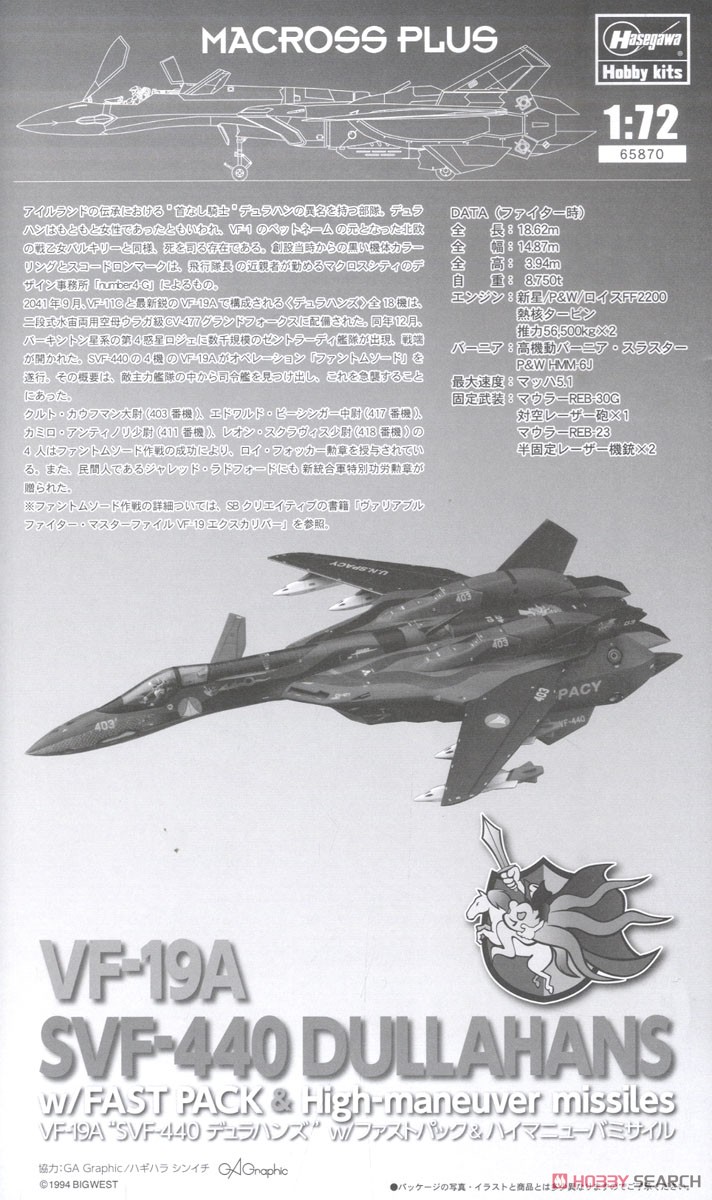 VF-19A `SVF-440 デュラハンズ` w/ファストパック＆ハイマニューバ ミサイル (プラモデル) 解説1