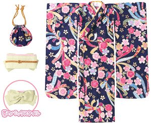 PNM Kimono Set -Sakurauta- (Navy) (Fashion Doll)