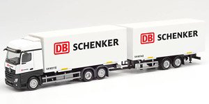 (HO) Mercedes-Benz Actros Big Space Replaceable Box Trailer `DB Schenker` (Model Train)