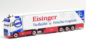 (HO) Volvo FH Gl.XL Refrigerator Box Semi Trailer `Eisinger Kuhltransporte` (Model Train)