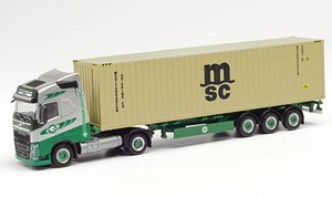 (HO) Volvo FH Gl.LNG ContainerSemi Trailer `EKB/MSC` (Model Train)