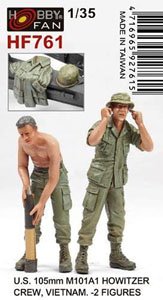 U.S.105mm M101A1 Howitzer Crew Vietnam (2figures) (Plastic model)
