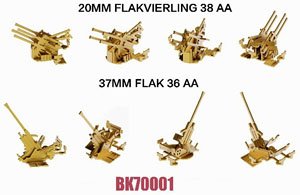 German 37mm Flak 36 & 20mm Flakviering 38 AA Guns (Plastic model)