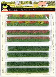 95515 (HO) 5``x3/8``x5/8`` Green Hedges, 8pc (8 Pieces) (Model Train)