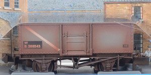 イギリス2軸貨車 石炭運搬車 (鋼製・BR・グレイ/ウェザリング仕様) 【NR-44BW】 ★外国形モデル (鉄道模型)
