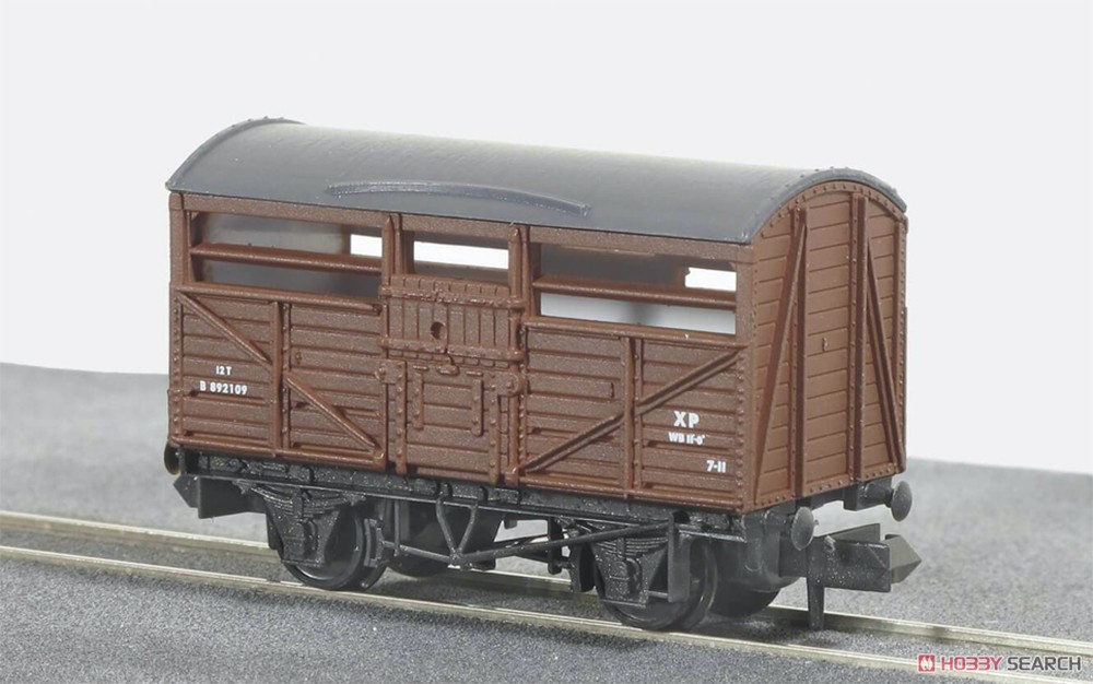 イギリス2軸貨車 家畜車 (BR・ブラウン/車番B892109) 【NR-45B(C)】 ★外国形モデル (鉄道模型) 商品画像1