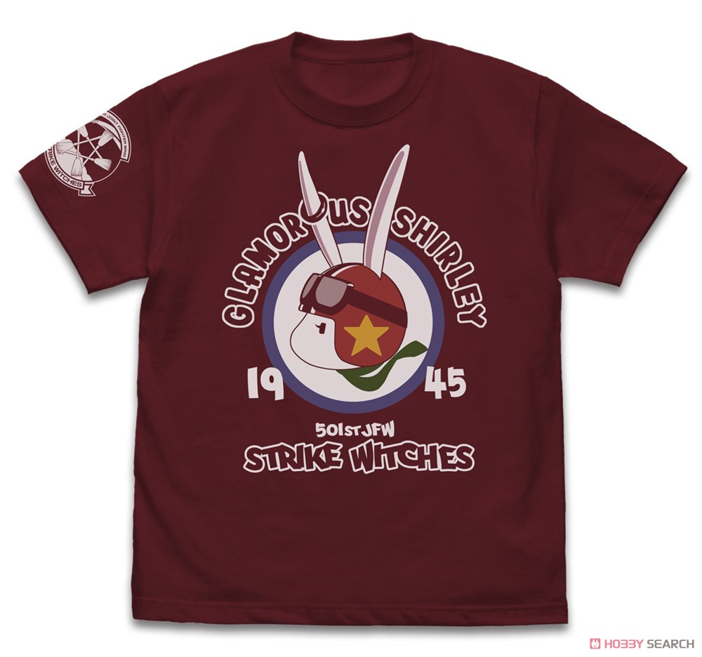 Strike Witches: Road to Berlin Charlotte E. Yeager Personal Mark T-Shirt Burgundy M (Anime Toy) Item picture1