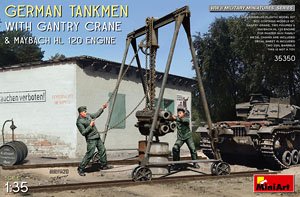 German Tankmen with Gantry Crane & Maybach Hl 120 Engine (Plastic model)