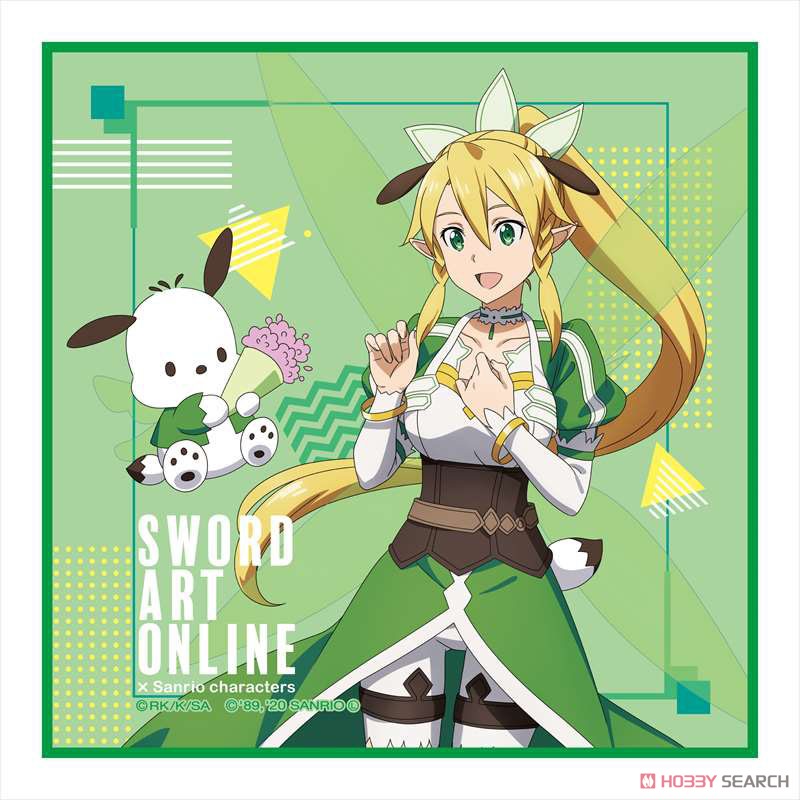 ソードアート・オンライン×サンリオキャラクターズ ミニタオル リーファ×ポチャッコ 描き下ろしver. (キャラクターグッズ) 商品画像1
