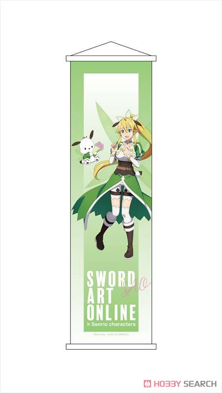ソードアート・オンライン×サンリオキャラクターズ ミニタペストリー リーファ×ポチャッコ 描き下ろしver. (キャラクターグッズ) 商品画像1