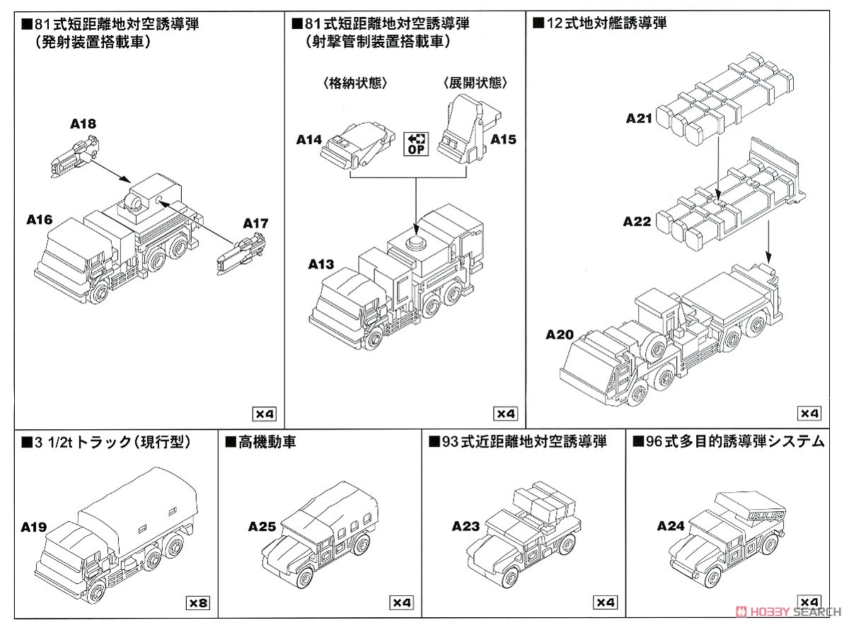 陸上自衛隊 車両セット 1 (プラモデル) 設計図2