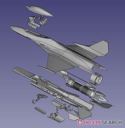 U.S.AIR FORCE F-16改 ナイト・ファルコン 限定版 アクリルスタンド(クリアブルー)付 (プラモデル) その他の画像6