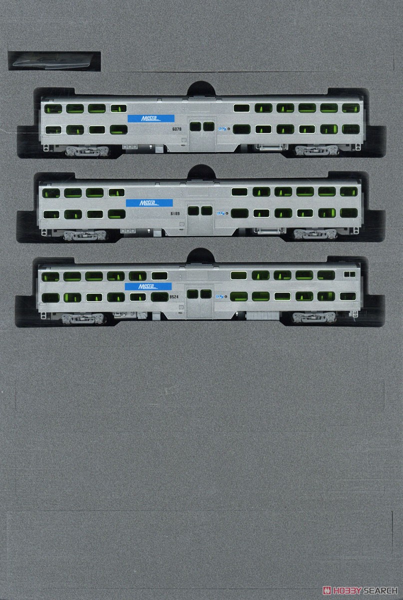 ギャラリー・バイ・レベル客車 シカゴ・メトラ (3両セット) ★外国形モデル (鉄道模型) 商品画像1