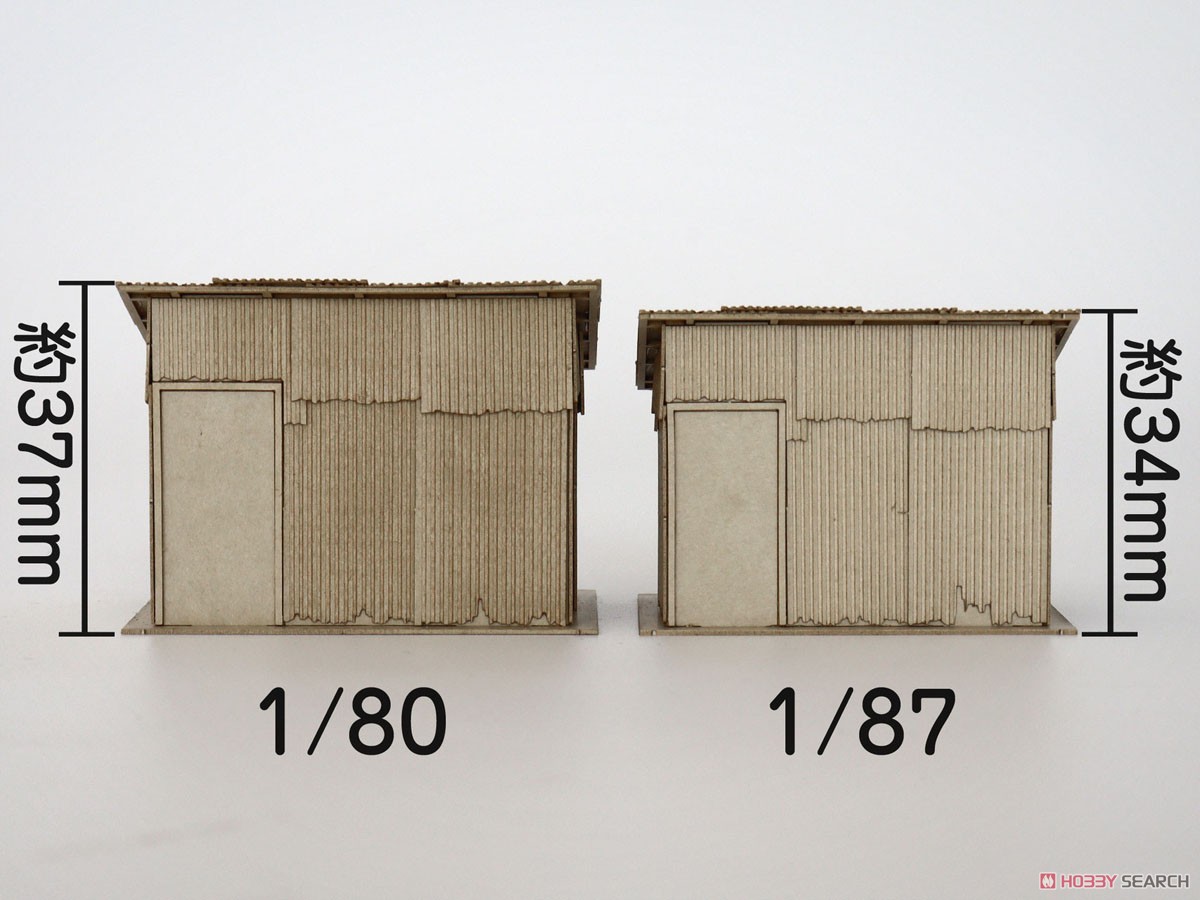 (HO) Galvanized Iron Hut (One-sided Roof) 1:87 (with Crows and Sign) (Unassembled Kit) (Model Train) Other picture5