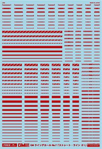 1/100 GM Line Decal No.7 `Straight Line #1` Red (Material)
