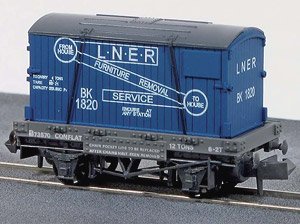 イギリス2軸貨車 コンテナ付き無蓋車 (家具運搬用コンテナ・LNER) 【NR-23】 ★外国形モデル (鉄道模型)