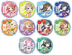 Love Live! Nijigasaki High School School Idol Club Acrylic Badge Furisode Deformed Ver. (Set of 10) (Anime Toy)